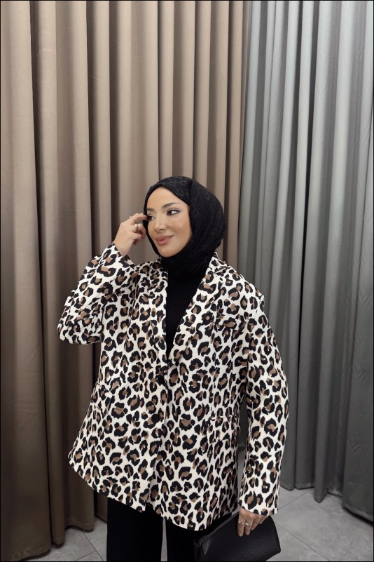 Leopar Blazer Ceket