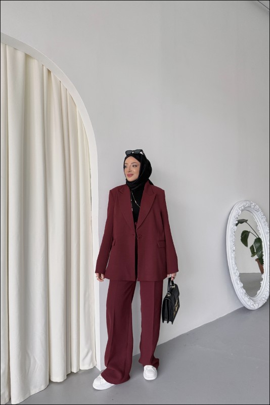 Bordo Aurora Blazer Takım