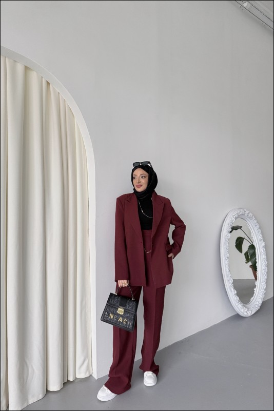 Bordo Aurora Blazer Takım