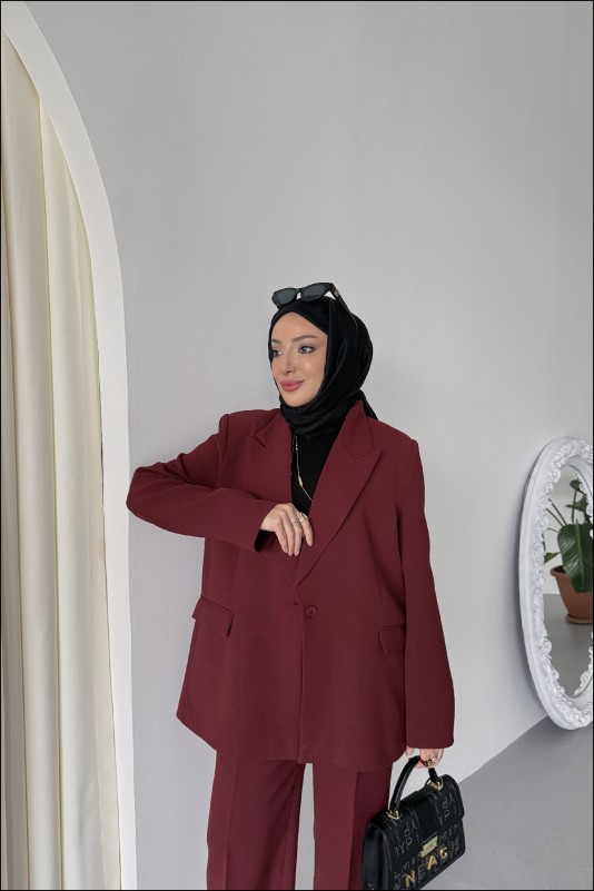 Bordo Aurora Blazer Takım