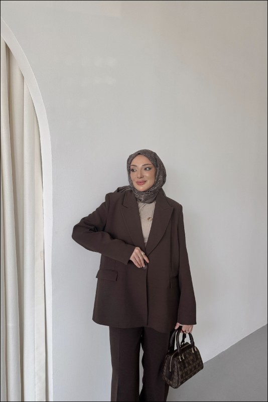 Kahve Aurora Blazer Takım