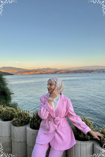 Pembe Bonica Blazer Takım