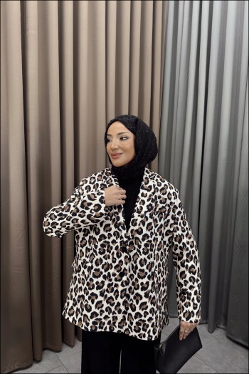 Leopar Blazer Ceket