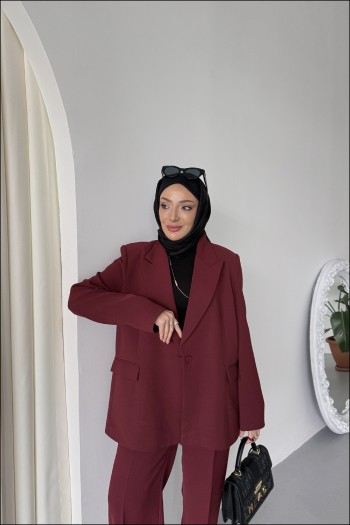 Bordo Aurora Blazer Takım