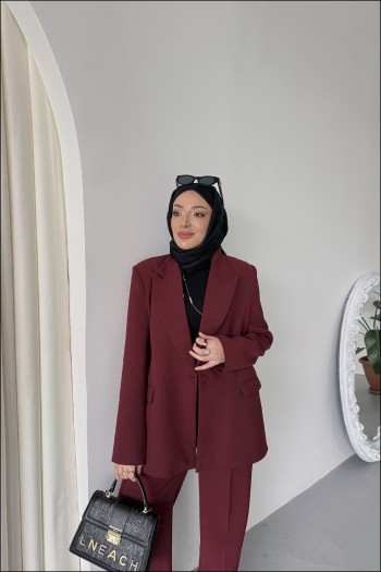 Bordo Aurora Blazer Takım