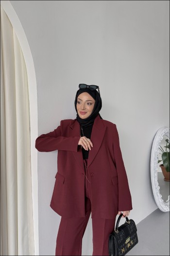 Bordo Aurora Blazer Takım